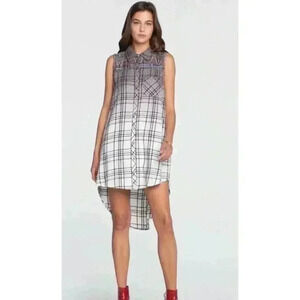 Miss Me Ombre Plaid Embroidery Button Down Shirt SMALL Western